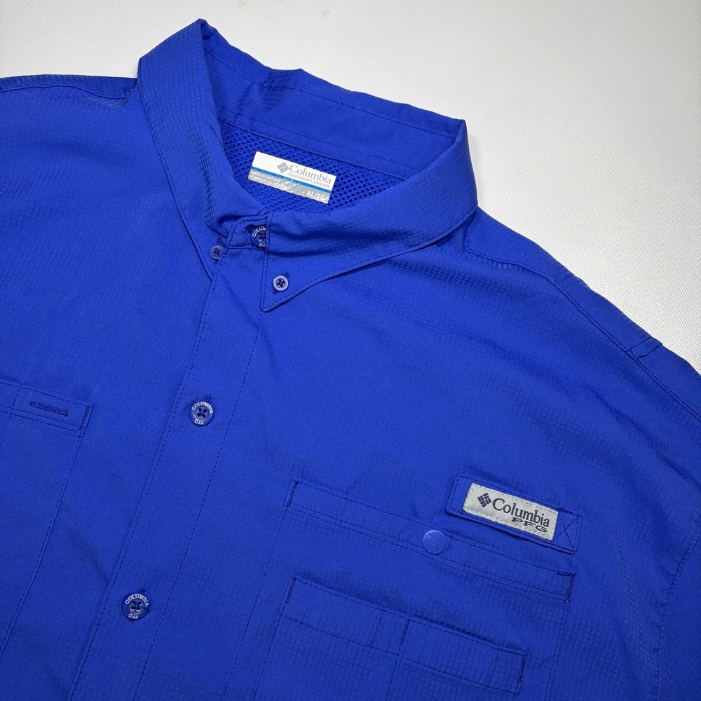Columbia PFG Men's XL Royal Blue Omni-Shade Vented Fishing Shirt